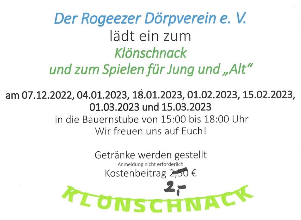 Einladung Klönschnack